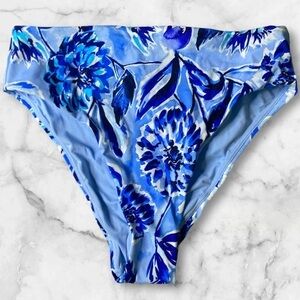NWT Andie Swim The 90s High Waisted Bottom Blue Floral Women’s Size XS